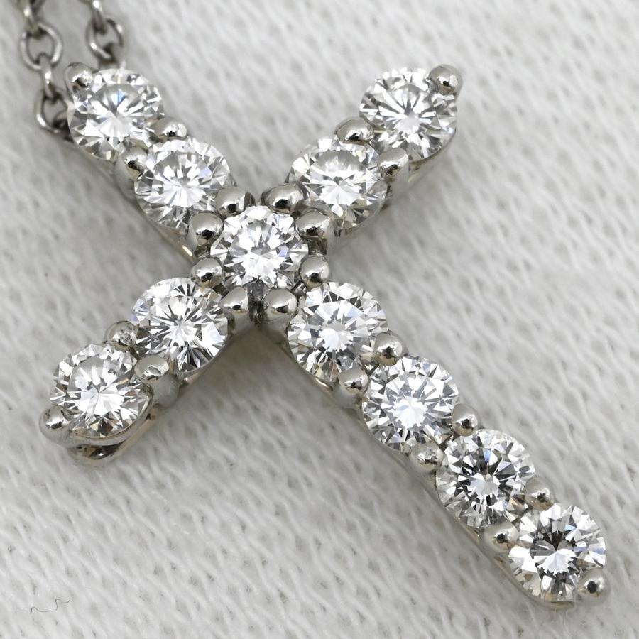 美品！・Tiffany & Co.ダイヤモンド クロスネックレス シルバー~ TIFFANY&Co.（ティファニー） ネックレス スモールクロス ダイヤ
