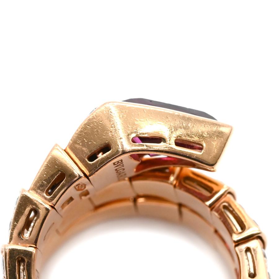 ブルガリ リング 指輪 セルペンティ セルペンティ ヴァイパー ダブルコイル ゴールド PG L ダイヤモンド ルベライト 18K 750 15号 347595_2