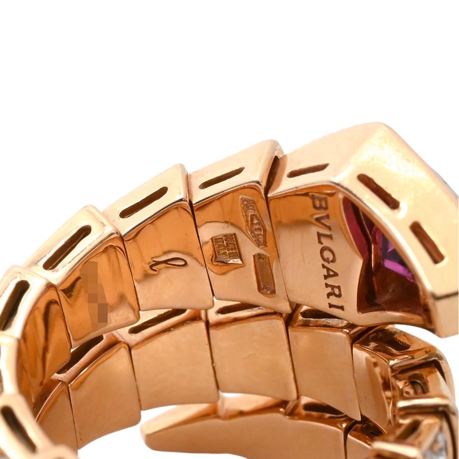 ブルガリ リング 指輪 セルペンティ セルペンティ ヴァイパー ダブルコイル ゴールド PG L ダイヤモンド ルベライト 18K 750 15号 347595_5