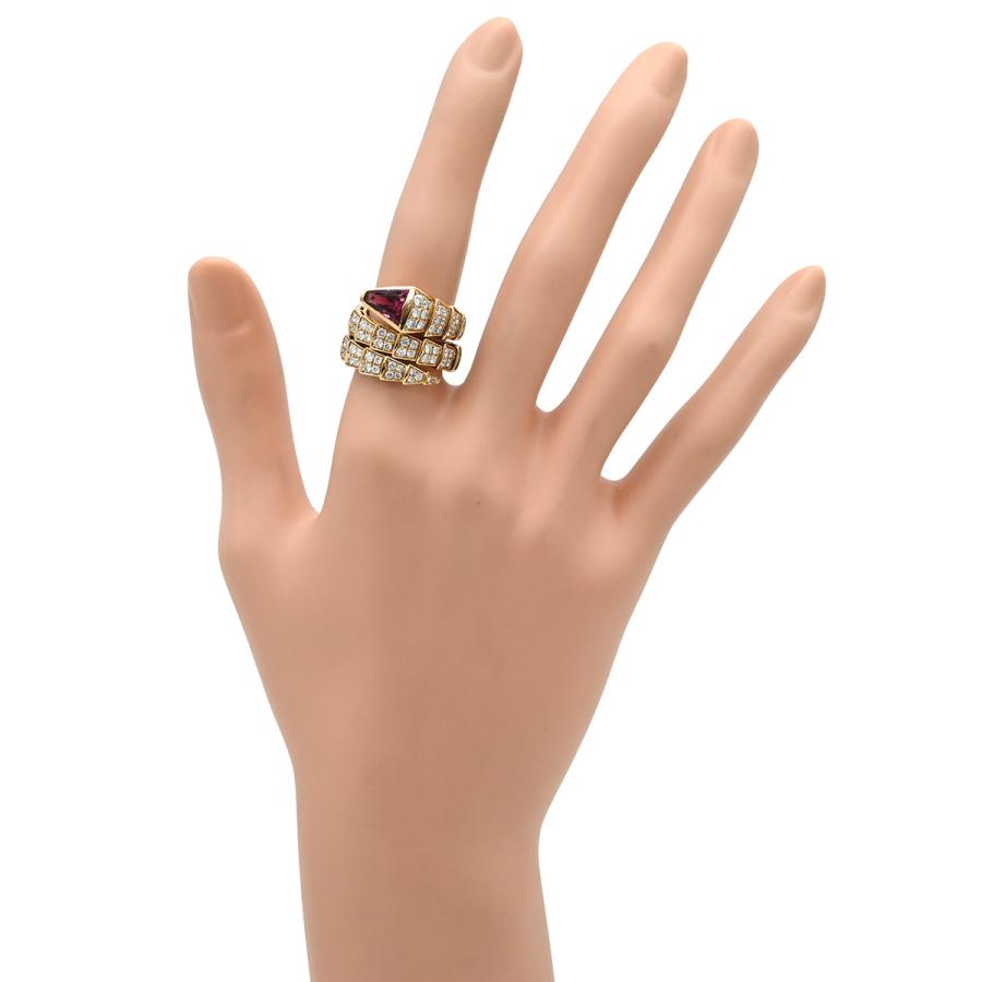 ブルガリ リング 指輪 セルペンティ セルペンティ ヴァイパー ダブルコイル ゴールド PG L ダイヤモンド ルベライト 18K 750 15号 347595_7