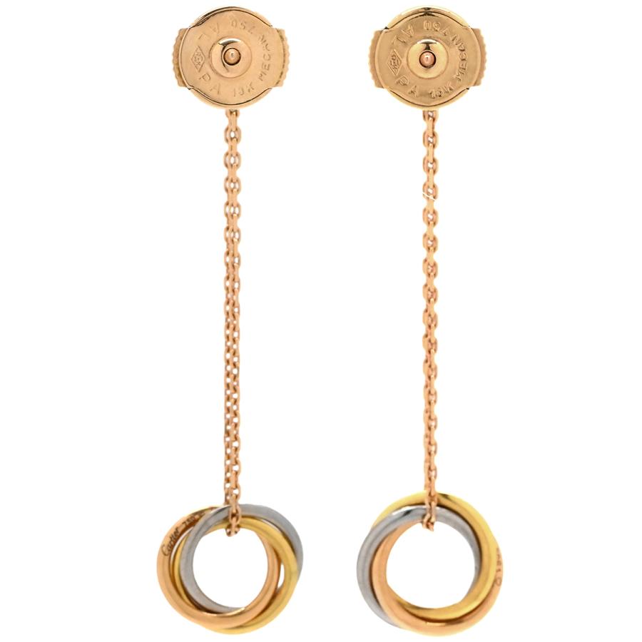 【ひつじとシエスタ】Cartier 750ゴールド トリニティピアス TRINITY（Cartier） カルティエ ピアス トリニティ 1Pダイヤ マルチ