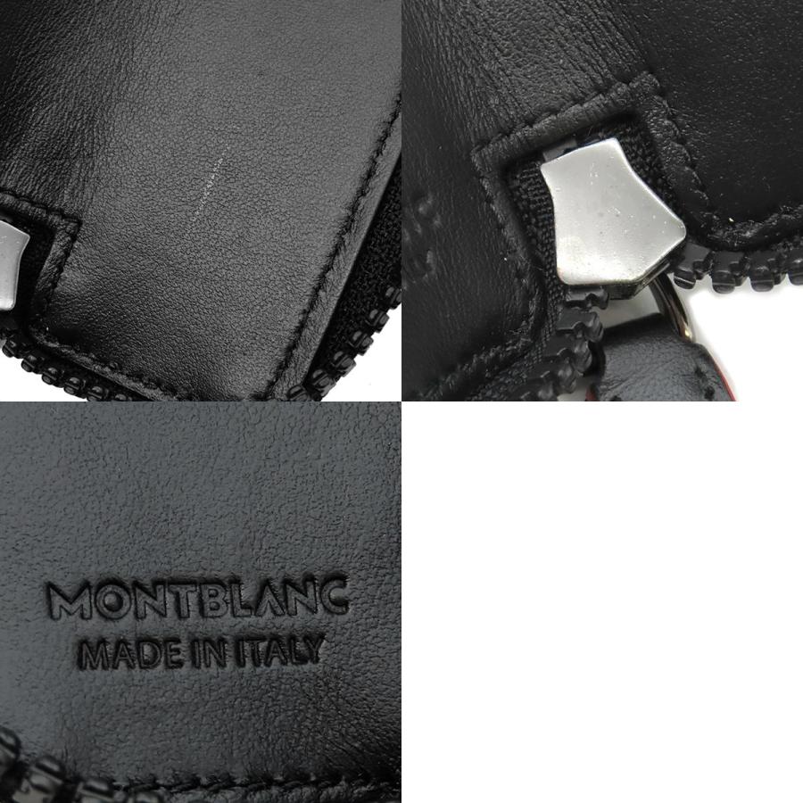 モンブラン Montblanc ペンケース アーバン レーシング スピリット ジップ アラウンド 1本用 レザー ブラック ブラック金具 黒 パンチング【中古】 MONTBLANC（モンブラン） ペンケース アーバン レーシング スピリット
