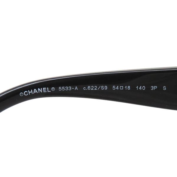 シャネル CHANEL サングラス スクエア シェイプ 54□18 アセテート メタル ブラック×ブラウン ゴールド金具 ココマーク ブラウンレンズ 5533-A 【箱】【中古】 CHANEL（シャネル） サングラス スクエア シェイプ 54□18 アセテート