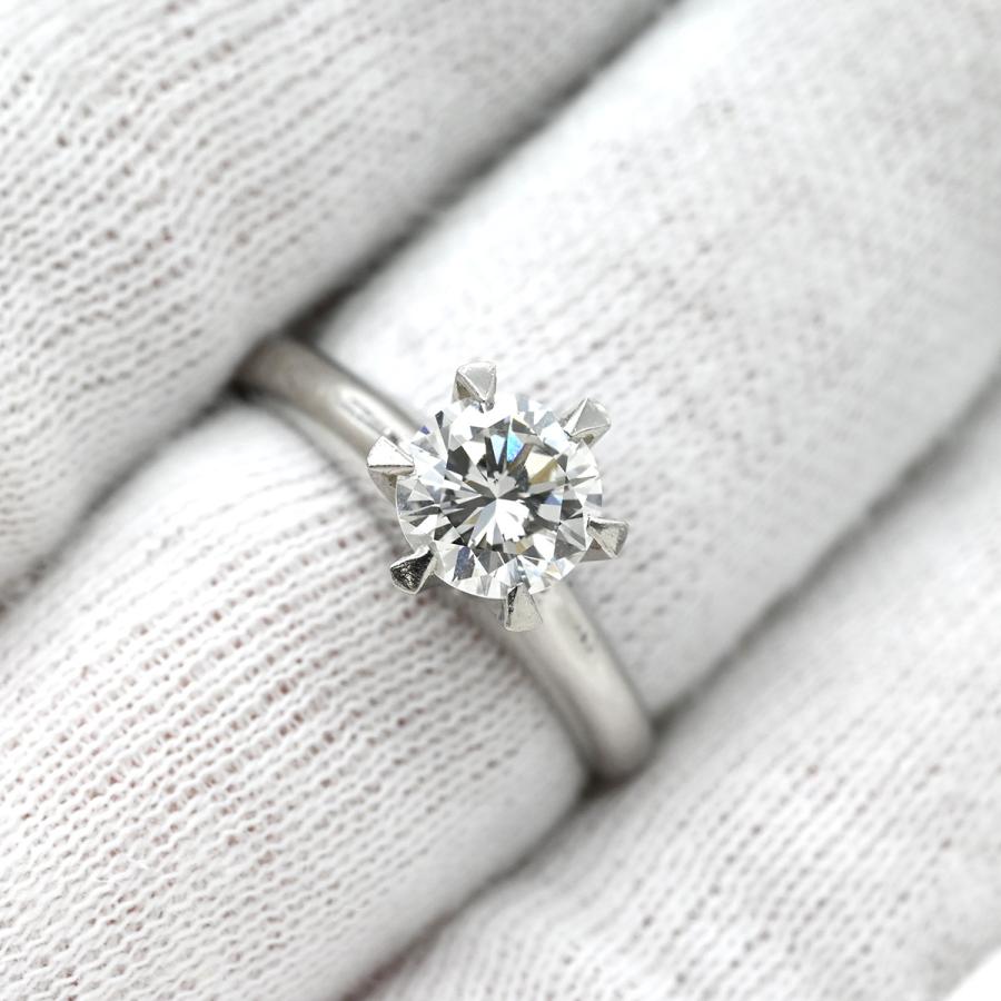 リング 指輪 ソリティア ダイヤモンド 1.032ct シルバー PT プラチナ