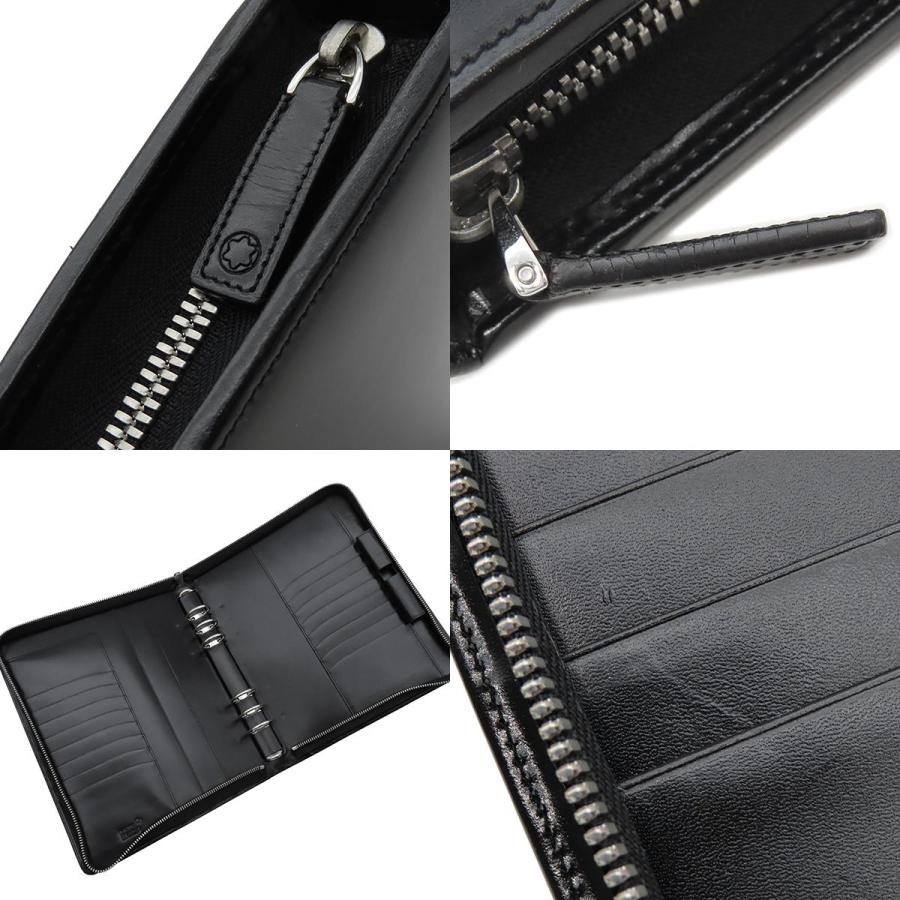 【レア】モンブラン MONTBLANC レザー バインダー ブラック MONTBLANC（モンブラン） 手帳カバー マイスターシュテュック ジップ式
