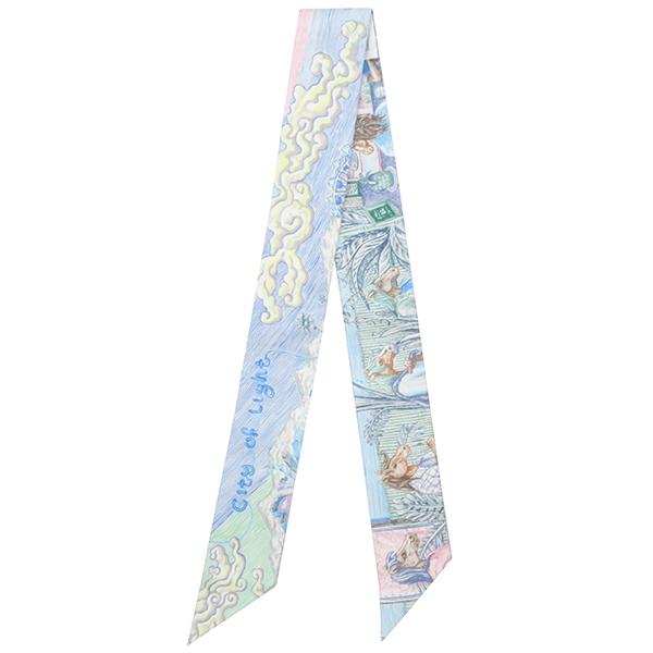 エルメス スカーフ ツイリー ツイリー シルク ブルー 青系 新品 未使用 【City of Light/シティー オブ ライト】_1