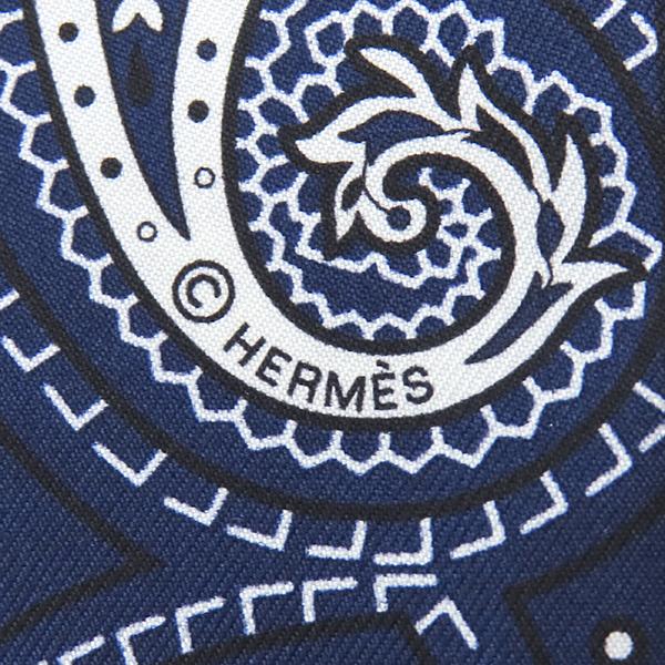 HERMESスカーフツイリー　ブルー HERMES（エルメス） ツイリー スカーフ シルクツイル メドールモチーフ