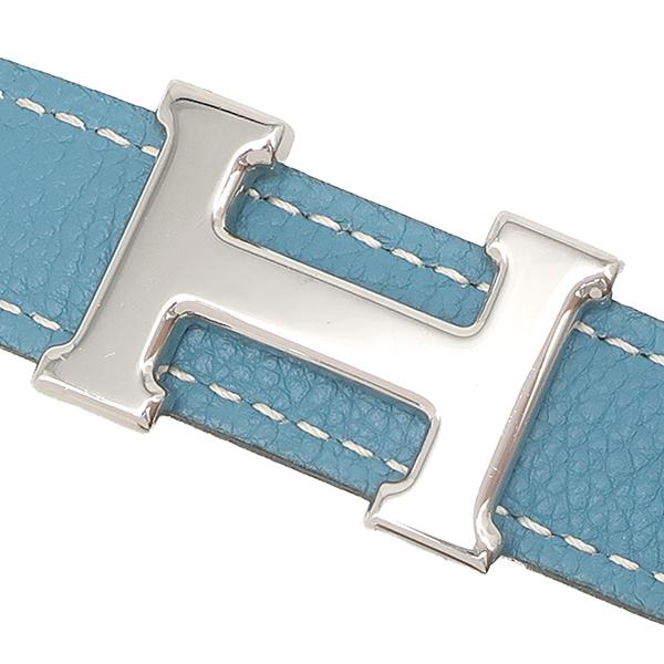 エルメス ミニ コンスタンス ベルト Hバックル ■ 75 ブラック×ブルージーン シルバー金具 □にH刻印 レディース HERMES □7 HERMES - エルメス ミニ コンスタンス ベルト Hバックル □ 75