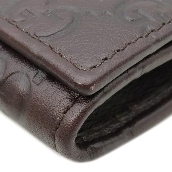 グッチシマ グッチ カードケース レザー ブラウン 茶 GG 名刺入れ