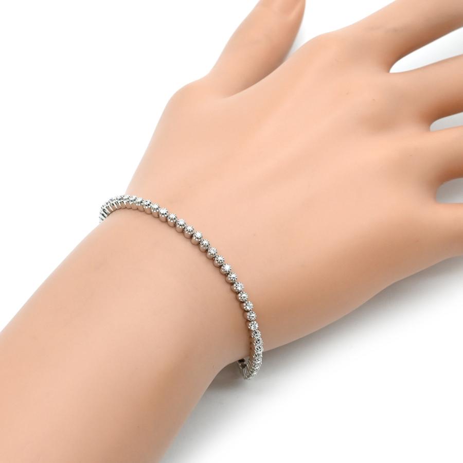 デビアスLINEブレスレット　テニスブレスレット デビアス ブレスレット ライン LINE ダイヤモンド シルバー ホワイト