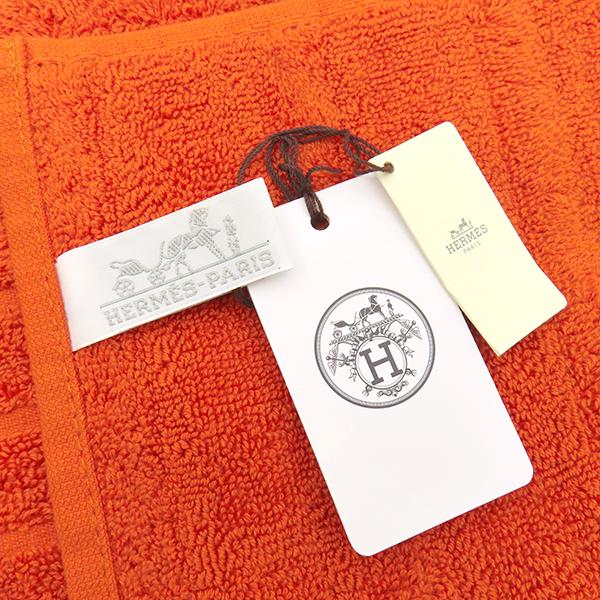 エルメス タオルハンカチ オレンジ Hロゴ HERMES オレンジ Hロゴタオルハンカチ 【公式通販】