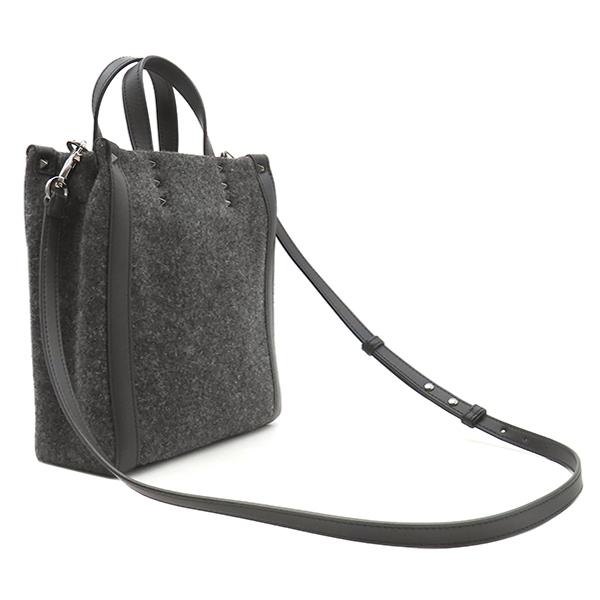 VALENTINO（ヴァレンティノ） 2WAYバッグ VLTN ロゴ フェルト グレー 