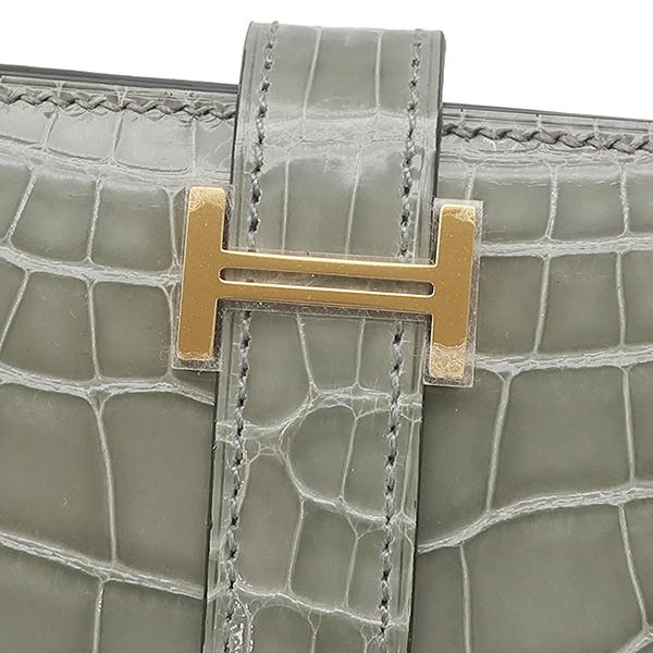 HERMES（エルメス） 長財布 ベアン ベアンスフレ アリゲーター グレー