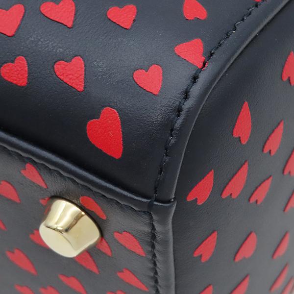 クリスチャン・ディオール Christian Dior 2WAYバッグ レディディオール I LOVE PARIS  レザー ネイビー×レッド ゴールド金具 紺 赤 ハート チャーム 【保存袋】【中古】 Lady Dior クリスチャン・ディオール 2WAYバッグ レディディオール I