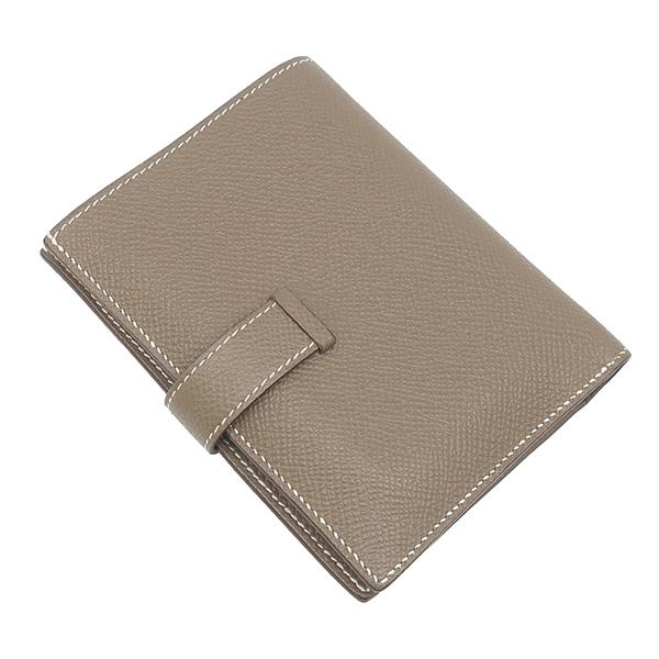 HERMES ベアンコンパクト 二つ折り エトゥープ グレージュ Bearn エルメス ベアンコンパクト エトゥープ ヴォーエプソン HERMES