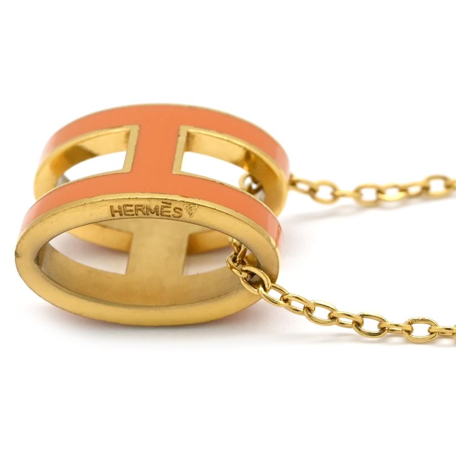 HERMES ポップアッシュH ネックレス　オレンジ×ゴールド HERMES（エルメス） ネックレス ポップアッシュ ポップアッシュ