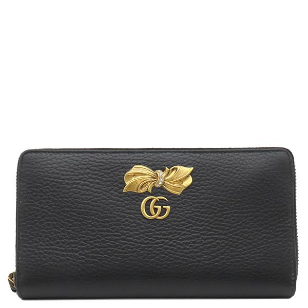 GG グッチ 長財布 GGマーモント ボウ ジップアラウンド ウォレット