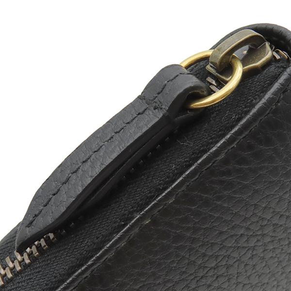 グッチ GUCCI 長財布 ボウ ジップアラウンド ウォレット レザー ブラック ヴィンテージ金具 黒 ピンク GGマーモント リボンモチーフ 花柄 524291 【箱】【中古】 GUCCI】グッチ『ボウ ジップアラウンドウォレット』524291 レディース