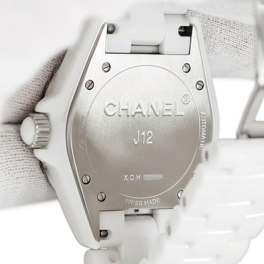 J12 【3年保証】 シャネル 38mm H1629 OH済 純正12Pダイヤ 白 ホワイト 