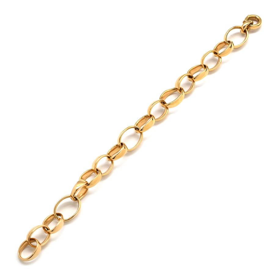 18k　チェーンブレスレット au750. b002 ポメラート ブレスレット オーバルリンクチェーンブレス ゴールド