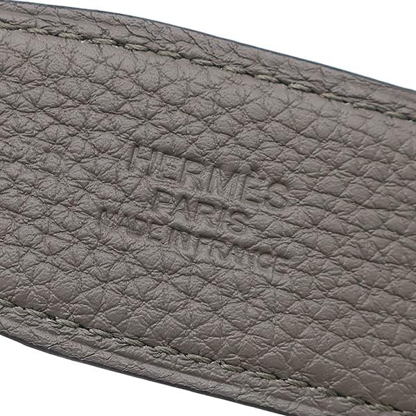 HERMES エルメス グレー レザーベルト/ エタン HERMES（エルメス） ベルト Hテイクオフ トゴ グレー エタン×ブラック
