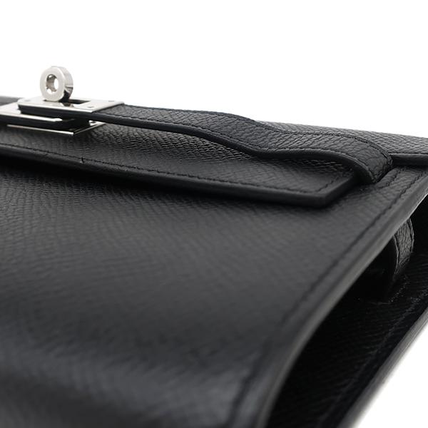 エルメス HERMES 長財布 ケリーウォレット ロング トゥーゴー ヴォーエプソン ブラック シルバー金具 黒 Z【中古】 HERMES（エルメス） 長財布 ケリーウォレット ケリーウォレット ロング