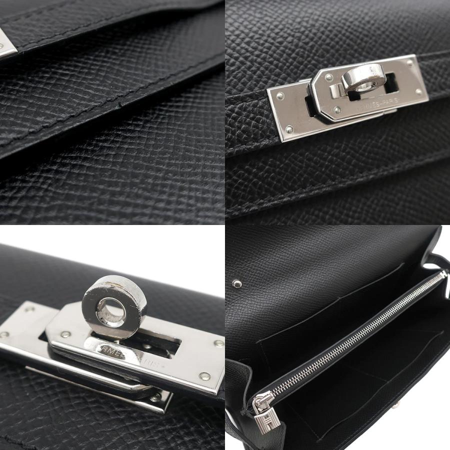 エルメス HERMES 長財布 ケリーウォレット ロング トゥーゴー ヴォーエプソン ブラック シルバー金具 黒 Z【中古】 HERMES エルメス 長財布 ケリーウォレットトゥーゴー 黒 (ブラック