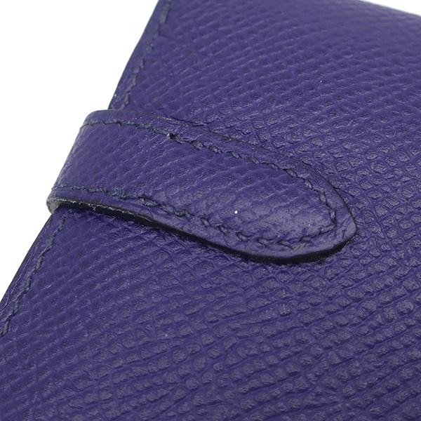 エルメス HERMES 長財布 ケリーウォレット ヴェルソ ヴォーエプソン ブルーアンクル×ブルーゼリージュ シルバー金具 紺 青 C【中古】 HERMES（エルメス） 長財布 ケリーウォレット ケリーウォレット