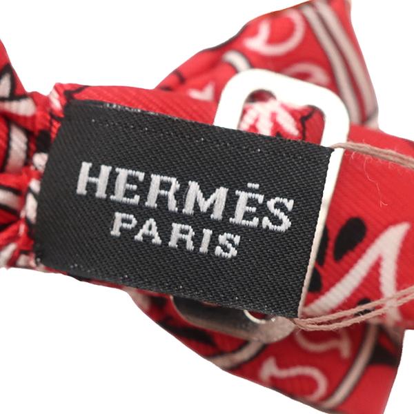 HERMES（エルメス） ネクタイ ヌーパピヨン シルク レッド ルージュ