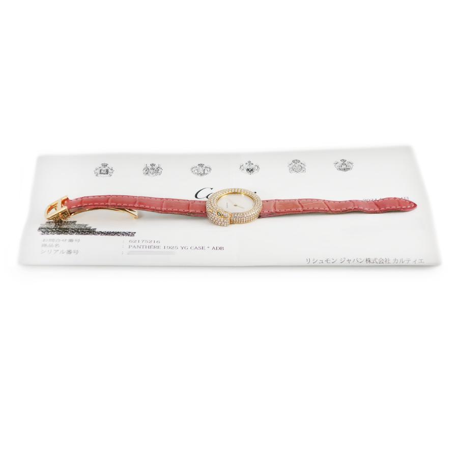 カルティエ Cartier パンテール1925 パンサー WF317551 レディース 腕時計 純正ダイヤベゼル アイボリー K18YG クォーツ Panthere 90290647 Cartier - カルティエ Cartier パンテール1925 パンサー WF317551