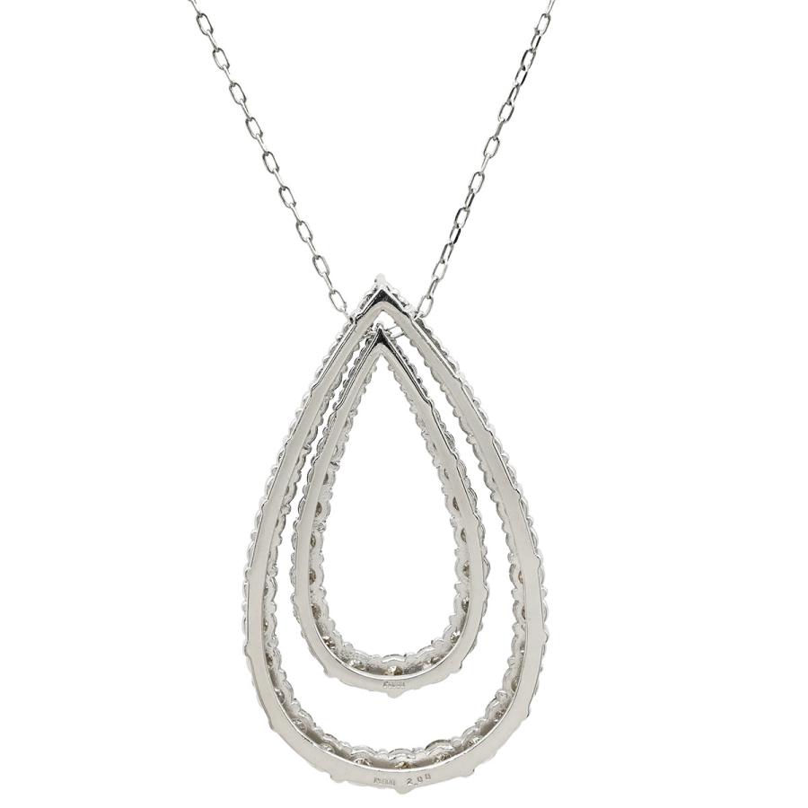 ネックレス ダイヤ 2.00ct シルバー プラチナシルバー Pt900×Pt850 2連 