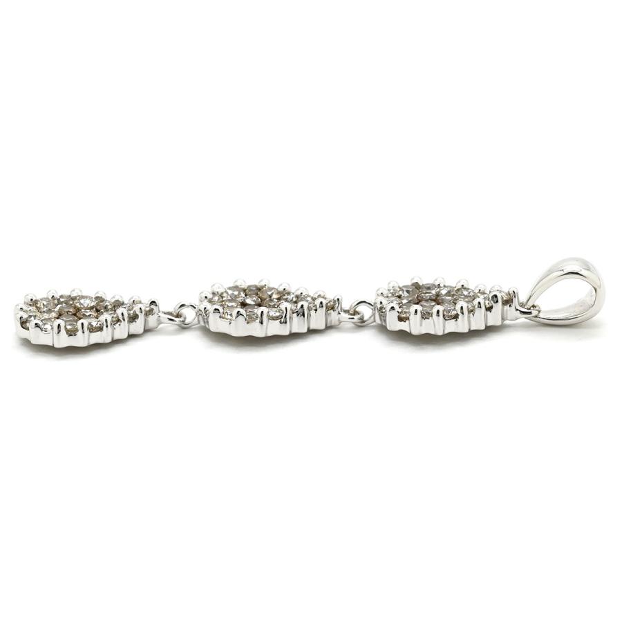 ペンダントトップ ダイヤ 1.15ct ネックレストップ シルバー WG Au750