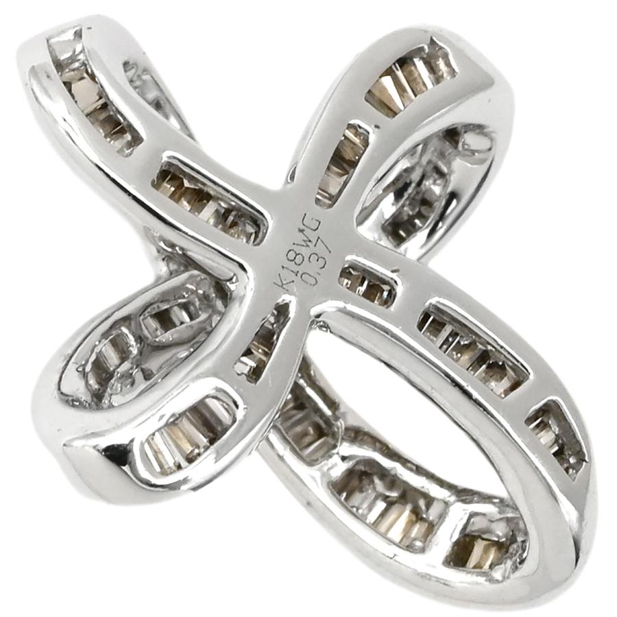 ペンダントトップ ダイヤ 0.37ct シルバー WG Au750 18K ブラウン 