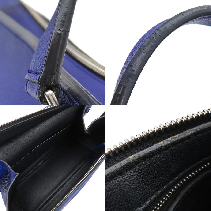 CELINE（セリーヌ） ハンドバッグ エッジ レザー ブルー ブルー 青