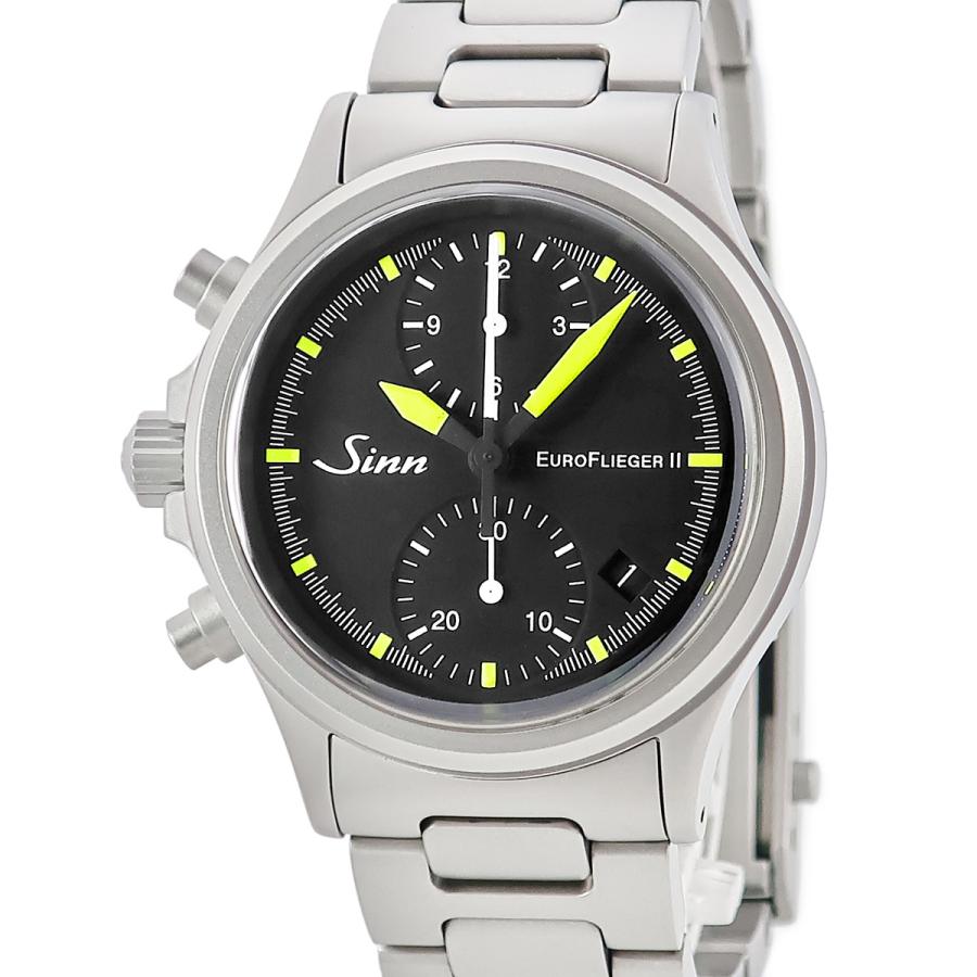 ジン 356 ユーロフリーガー 2 356.EURO.FLIEGER II 新品同様 ブラック クロノグラフ デイト 限定 自動巻き メンズ 腕時計 Sinn（ジン） 【3年保証】 356 ユーロフリーガー 2 356.EURO.FLIEGER