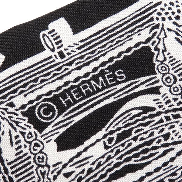 エルメス スカーフ ツイリー ツイリー シルク ブラック 黒 白 新品 未使用 【メルヴェイユーズ ランタン】 H063081Sの画像