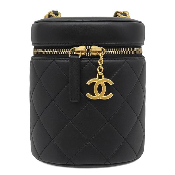 CHANEL ヴァニティ チェーンショルダーバッグ　ラムスキン美品 マトラッセ シャネル ショルダーバッグ バニティ チェーン ショルダー