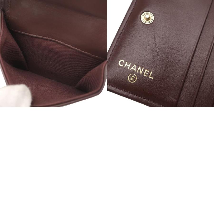 シャネル CHANEL 二つ折り財布 マトラッセ コンパクト ウォレット キャビアスキン ブラック ゴールド金具 ココマーク AP3178 ランダムシリアル【中古】 CHANEL - シャネル CHANEL 二つ折り財布 マトラッセ コンパクト