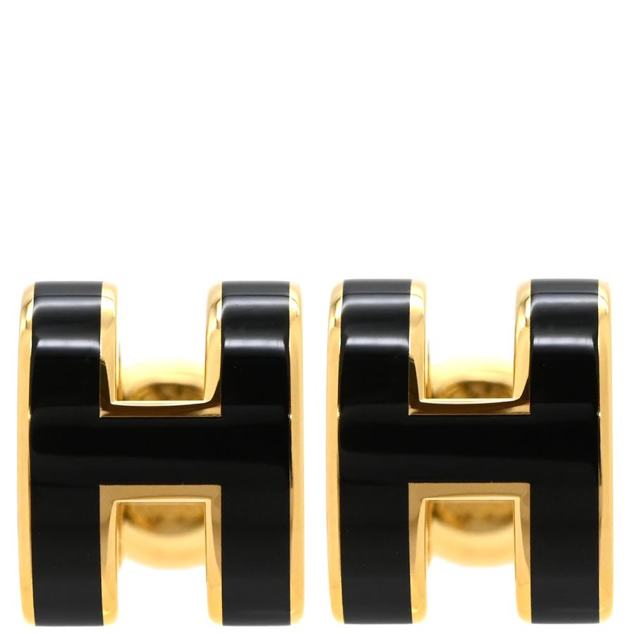 美品　HERMES エルメス H ミニポップアッシュ ピアス　黒　送料無料 HERMES（エルメス） ピアス ポップアッシュ ポップアッシュ Hピアス