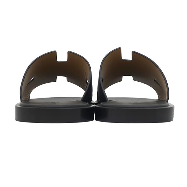 エルメス サンダル イズミール カーフ ブラック ブラック #42 新品 未使用 フラットサンダル ローエッジ H041141Zの画像