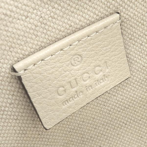 GUCCI グッチ　ハンドバッグ　ミニ　白　ホワイト　アイボリー GUCCI（グッチ） ショルダーバッグ ロゴ プリント レザー ホワイト