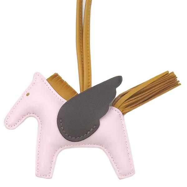 HERMES エルメス ロデオチャームPM ペガサス アニョーミロ U刻印 バッグチャーム ピンク/ダークブラウン/ブラウン HERMES（エルメス） バッグチャーム ロデオ ロデオPM ペガサス