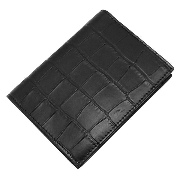 BALENCIAGA ブラック 二つ折り財布　クロコ型押し BALENCIAGA（バレンシアガ） 二つ折り財布 ロゴ コンパクトウォレット