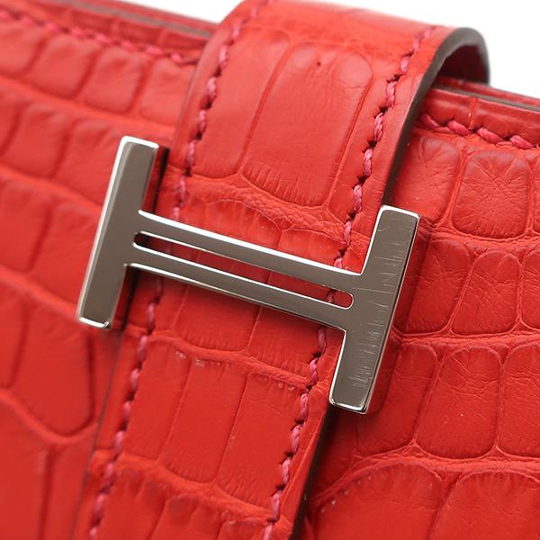 HERMES（エルメス） 長財布 ベアン ベアンスフレ アリゲーター レッド