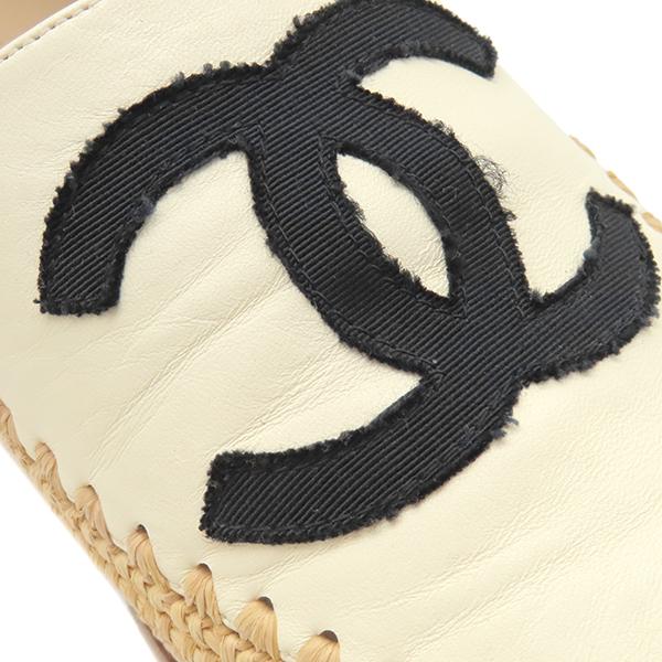 CHANEL（シャネル） 靴 ココマーク エスパドリーユ レザー ホワイト