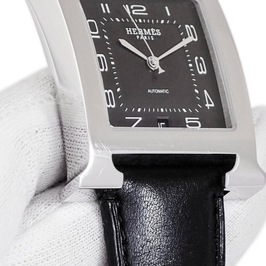 エルメス Hウォッチ TGM HH2.810 H型 デイト ブラック スクエア アラビア 3針 自動巻き メンズ 腕時計 HERMES（エルメス） 【3年保証】 Hウォッチ TGM HH2.810 H型 デイト