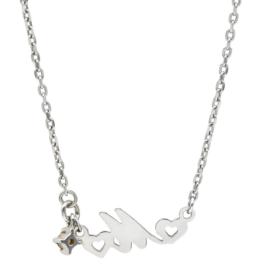 4℃ ネックレス ハートモチーフ　10金 4℃ ネックレス Mモチーフ ハート シルバー ホワイトゴールド 10K 10金