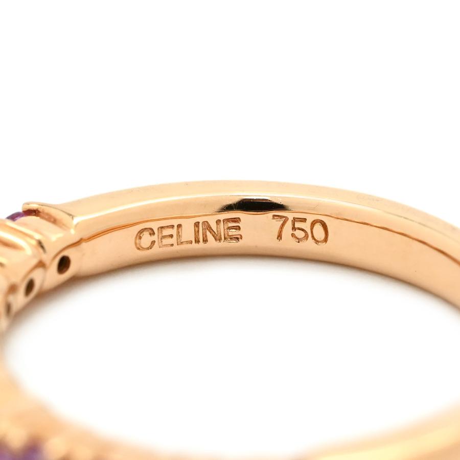 CELINE（セリーヌ） リング 指輪 一文字リング ゴールド ピンク×ピンク
