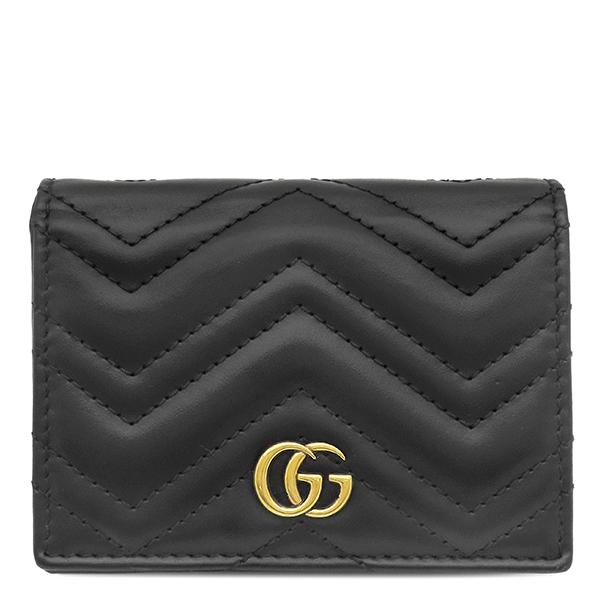 GG グッチ 二つ折り財布 GGマーモント ダブルG ミニウォレット レザー