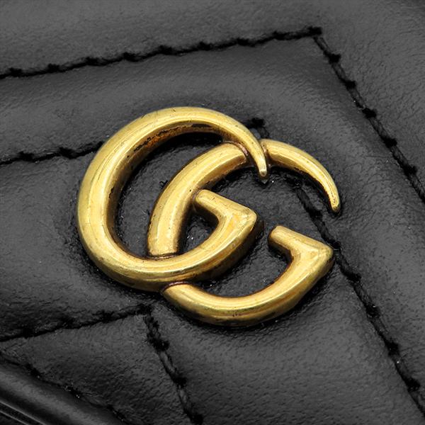 GG グッチ 二つ折り財布 GGマーモント ダブルG ミニウォレット レザー